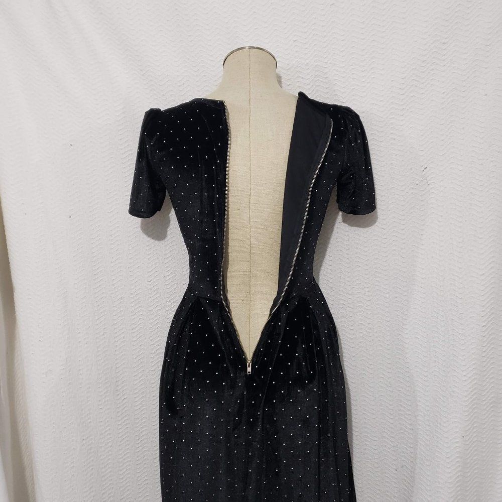 Lularoe Black Waist Black Polka Dot Dress S - Picture 6 of 8